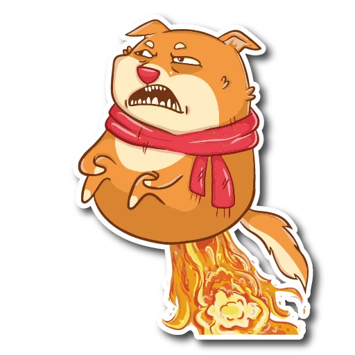 😡 Стикер «Пёс Ибу с текстом» для Telegram