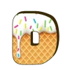 🤩 Эмодзи «Буквы из мороженого» для Telegram