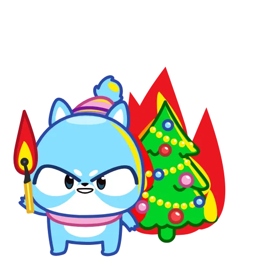 😈 Стикер «Ледяной Кот» для Telegram