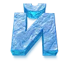 🧊 Эмодзи «Трехмерные синие буквы» для Telegram