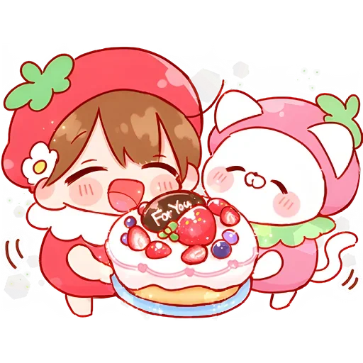 🎂 Стикер «Ичиго-чан» для Telegram