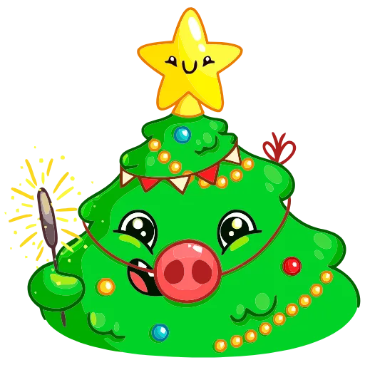 🐷 Эмодзи «Ёлочка Иголочка» для Telegram