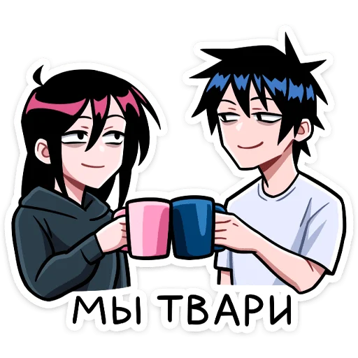 🤝 Стикер «Икки и Мори» для Telegram