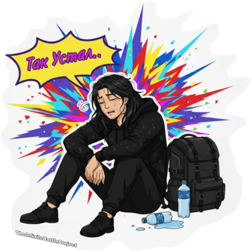 😮‍💨 Стикер «Infinite battle project» для Telegram