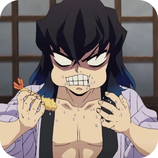 👿 Стикер «Inosuke Hashibira» для Telegram