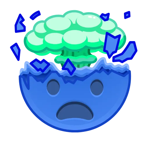Стикер 3 blue emoji