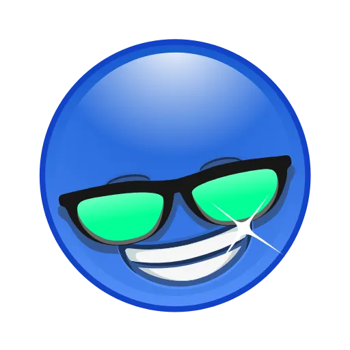 Стикер 4 blue emoji
