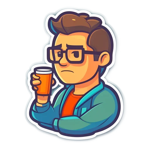 🙁 Стикер «Будни программиста» для Telegram