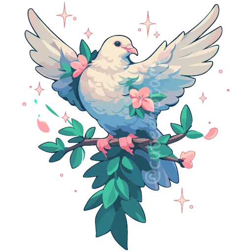 🕊 Стикер «Изумрудный микс» для Telegram