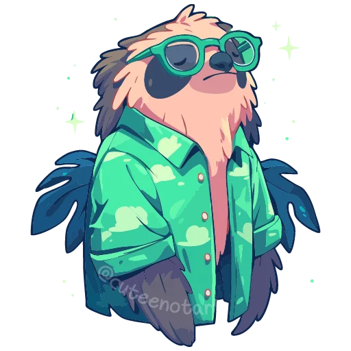 🦥 Стикер «Изумрудный микс» для Telegram
