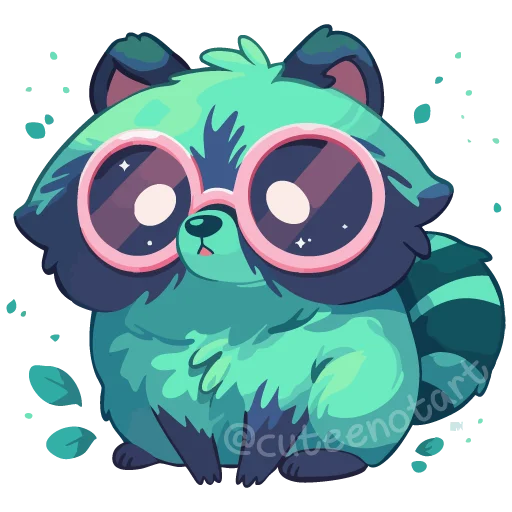 🦝 Стикер «Изумрудный микс» для Telegram