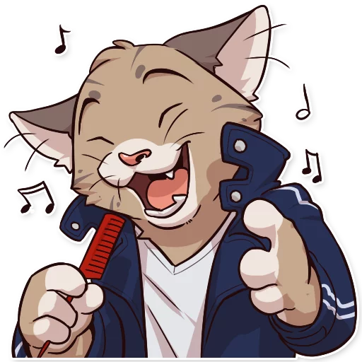 👨‍🎤 Стикер «Jack Cat» для Telegram