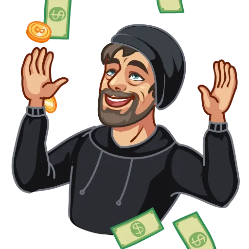 🤑 Стикер «JackDorseyCoins» для Telegram