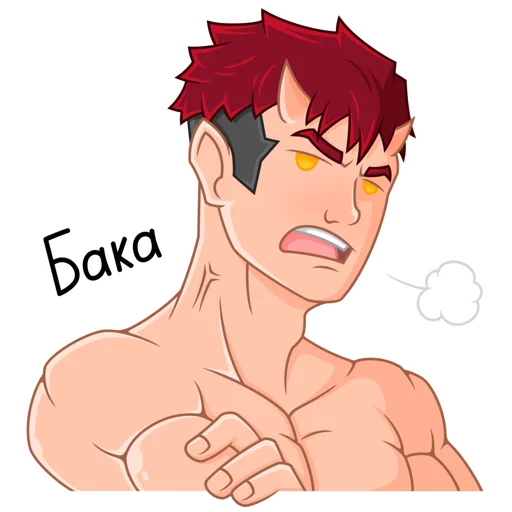 😤 Стикер «Japanese Demon Yohei» для Telegram