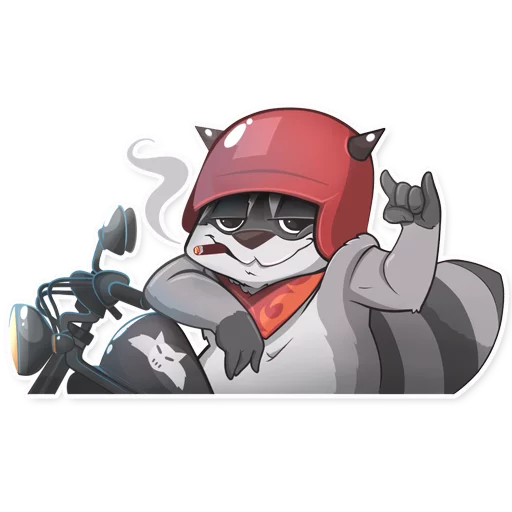 🤘 Стикер «Jaxon Jed Raccoon» для Telegram