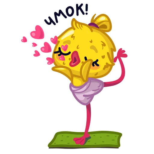 😘 Стикер «Chicken yogi Shusha» для Telegram