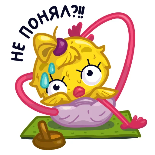 🤷‍♀️ Стикер «Chicken yogi Shusha» для Telegram