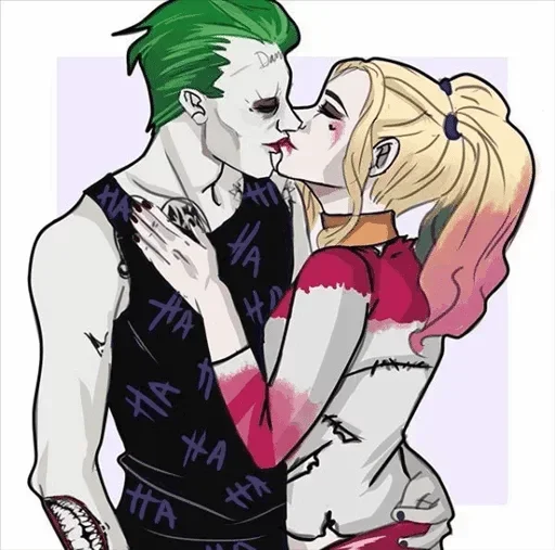 Стикерпак joker and harley love story для Telegram