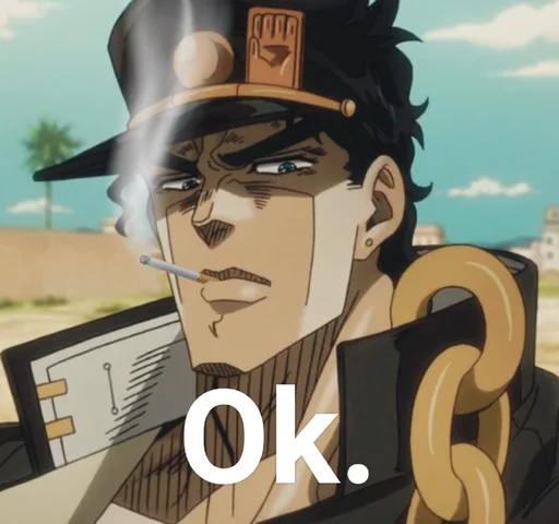 😒 Стикер «Literally just jotaro» для Telegram