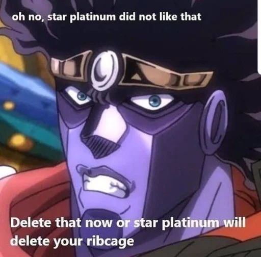 😠 Стикер «Literally just jotaro» для Telegram