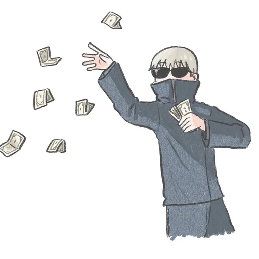 💵 Стикер «𝙟𝙪𝙟𝙪𝙩𝙨𝙪 𝙠𝙖𝙞𝙨𝙚𝙣-𝟱» для Telegram