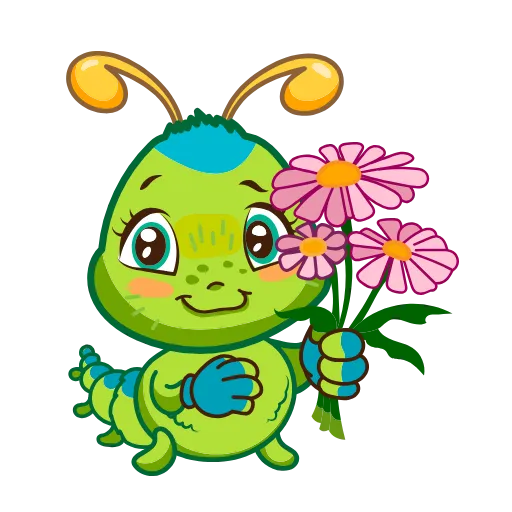 Стикерпак Julia The Caterpillar для Telegram — скачать