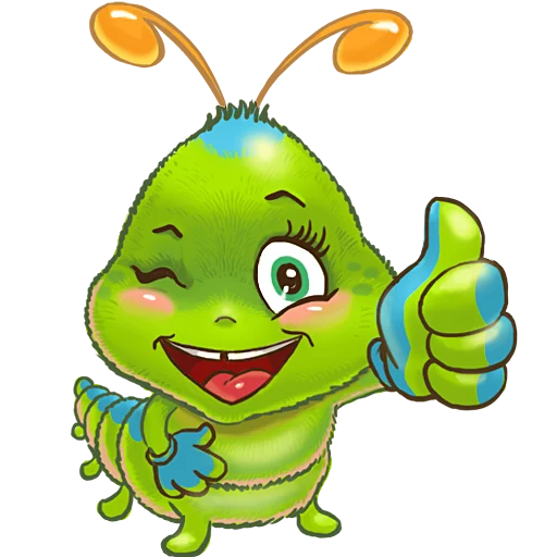 👍 Стикер «JulyaTheCaterpillar» для Telegram