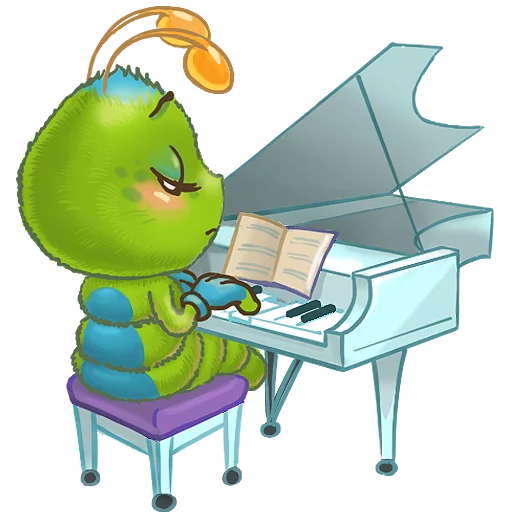 🎹 Стикер «JulyaTheCaterpillar» для Telegram