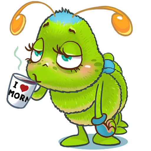 ☕ Стикер «JulyaTheCaterpillar» для Telegram