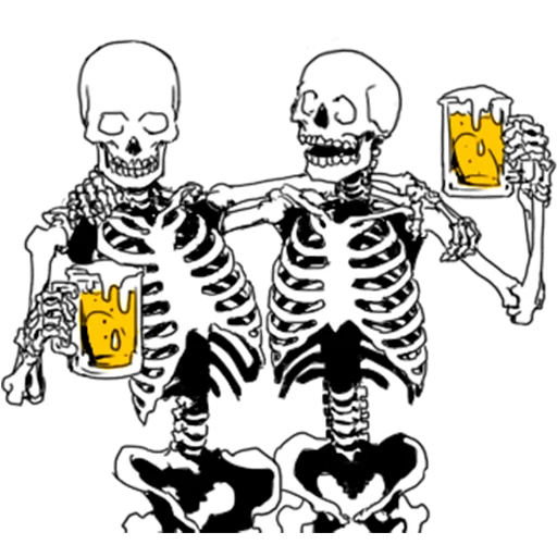 🍻 Стикер «Груда костей Skulls» для Telegram