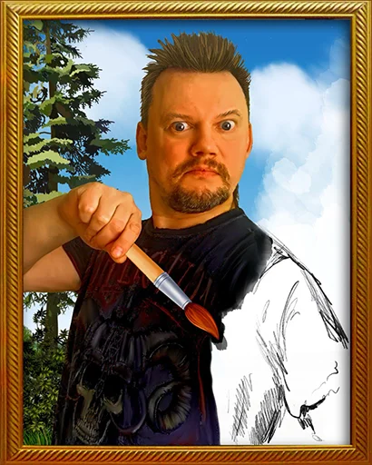 🎨 Стикер «Вдали, над деревней летали собаки» для Telegram