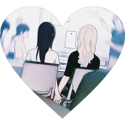 👩‍❤️‍💋‍👩 Стикер «Ян Гёрин и На Джуён» для Telegram