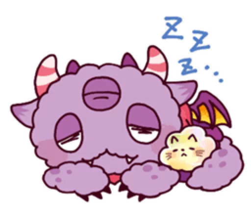 Стикерпак Kaiju Nemuke Sticker-English ver. для Telegram
