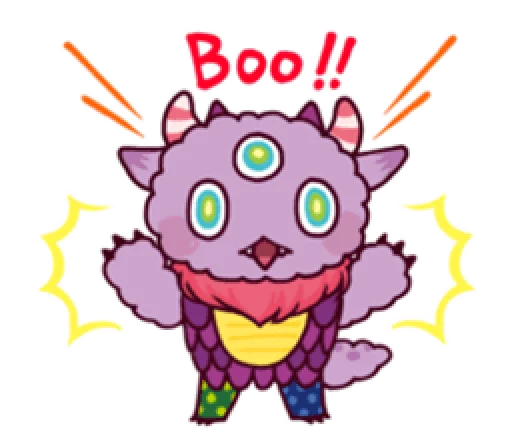 👻 Стикер «Kaiju Nemuke Sticker-English ver.» для Telegram