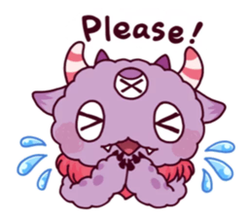🙏 Стикер «Kaiju Nemuke Sticker-English ver.» для Telegram