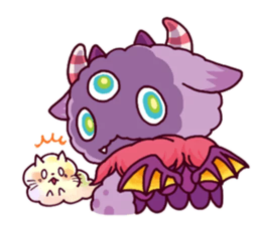 😣 Стикер «Kaiju Nemuke Sticker-English ver.» для Telegram