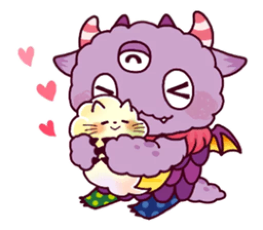 ❤ Стикер «Kaiju Nemuke Sticker-English ver.» для Telegram