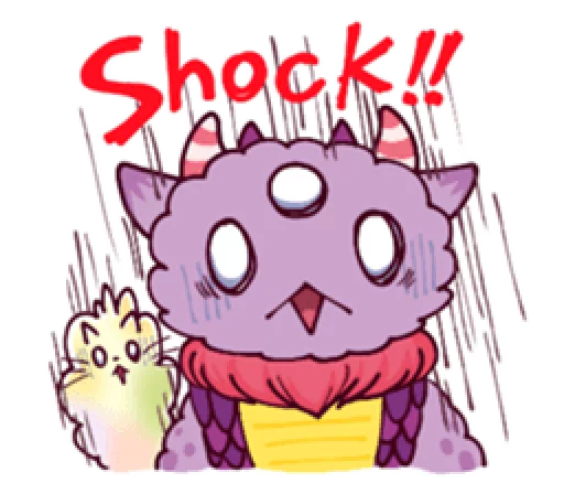 😱 Стикер «Kaiju Nemuke Sticker-English ver.» для Telegram
