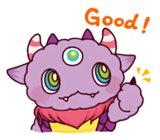 👍 Стикер «Kaiju Nemuke Sticker-English ver.» для Telegram