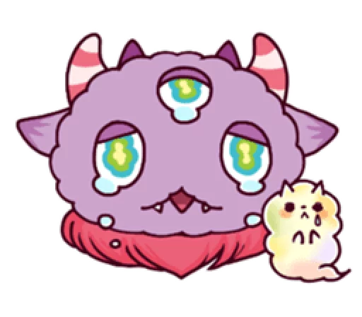 😭 Стикер «Kaiju Nemuke Sticker-English ver.» для Telegram