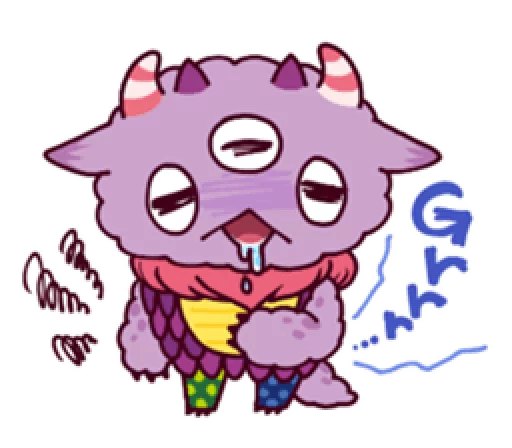 😬 Стикер «Kaiju Nemuke Sticker-English ver.» для Telegram