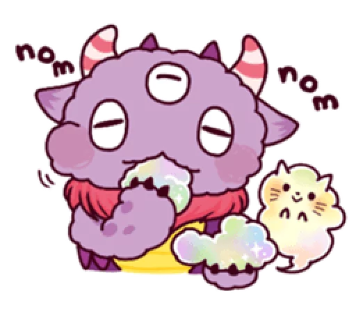 😀 Стикер «Kaiju Nemuke Sticker-English ver.» для Telegram