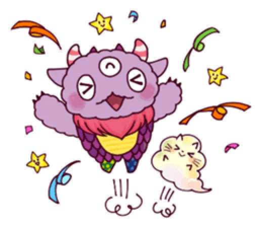 🎊 Стикер «Kaiju Nemuke Sticker-English ver.» для Telegram