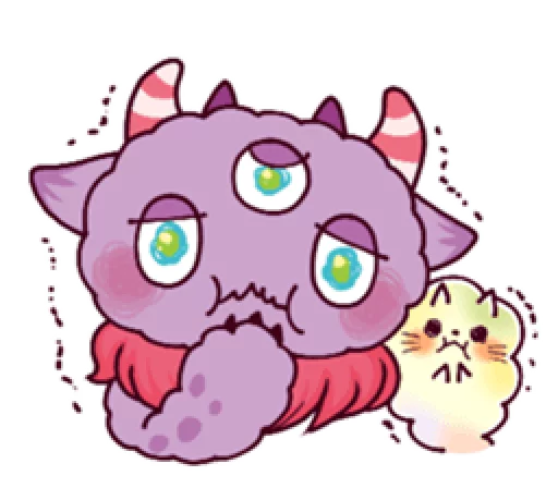 😟 Стикер «Kaiju Nemuke Sticker-English ver.» для Telegram