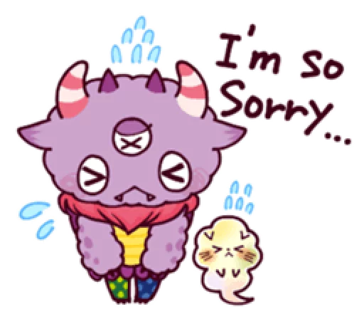 😖 Стикер «Kaiju Nemuke Sticker-English ver.» для Telegram