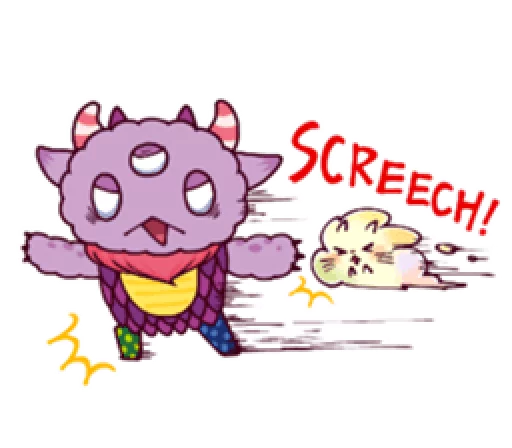😑 Стикер «Kaiju Nemuke Sticker-English ver.» для Telegram