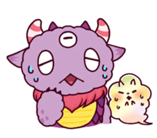😢 Стикер «Kaiju Nemuke Sticker-English ver.» для Telegram