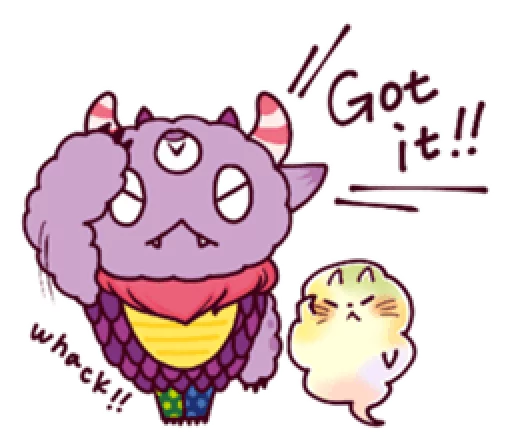 🙂 Стикер «Kaiju Nemuke Sticker-English ver.» для Telegram