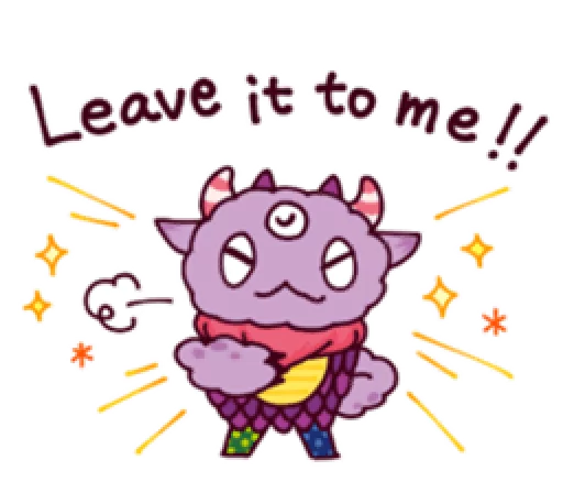 😌 Стикер «Kaiju Nemuke Sticker-English ver.» для Telegram