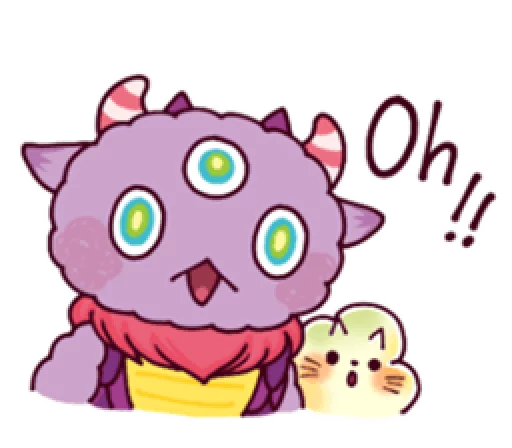 😮 Стикер «Kaiju Nemuke Sticker-English ver.» для Telegram